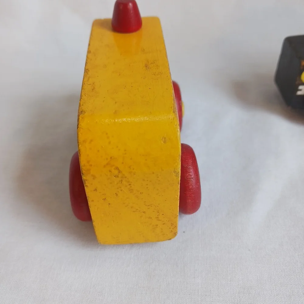 Vintage Montgomery Schoolhouse Bus Police Car Toys